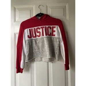 Justice Girls Hooded Red 10 SweatShirt Pullover Hoodie